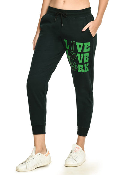 Bottle Green Style Fleece Joggers