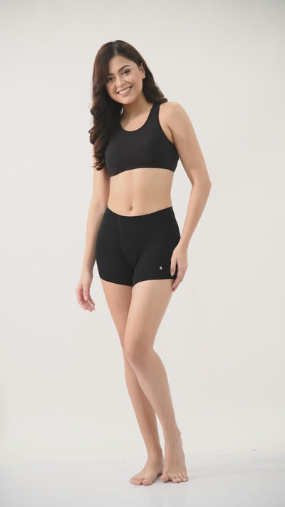 Siro Micro Modal Black Dress Shorts