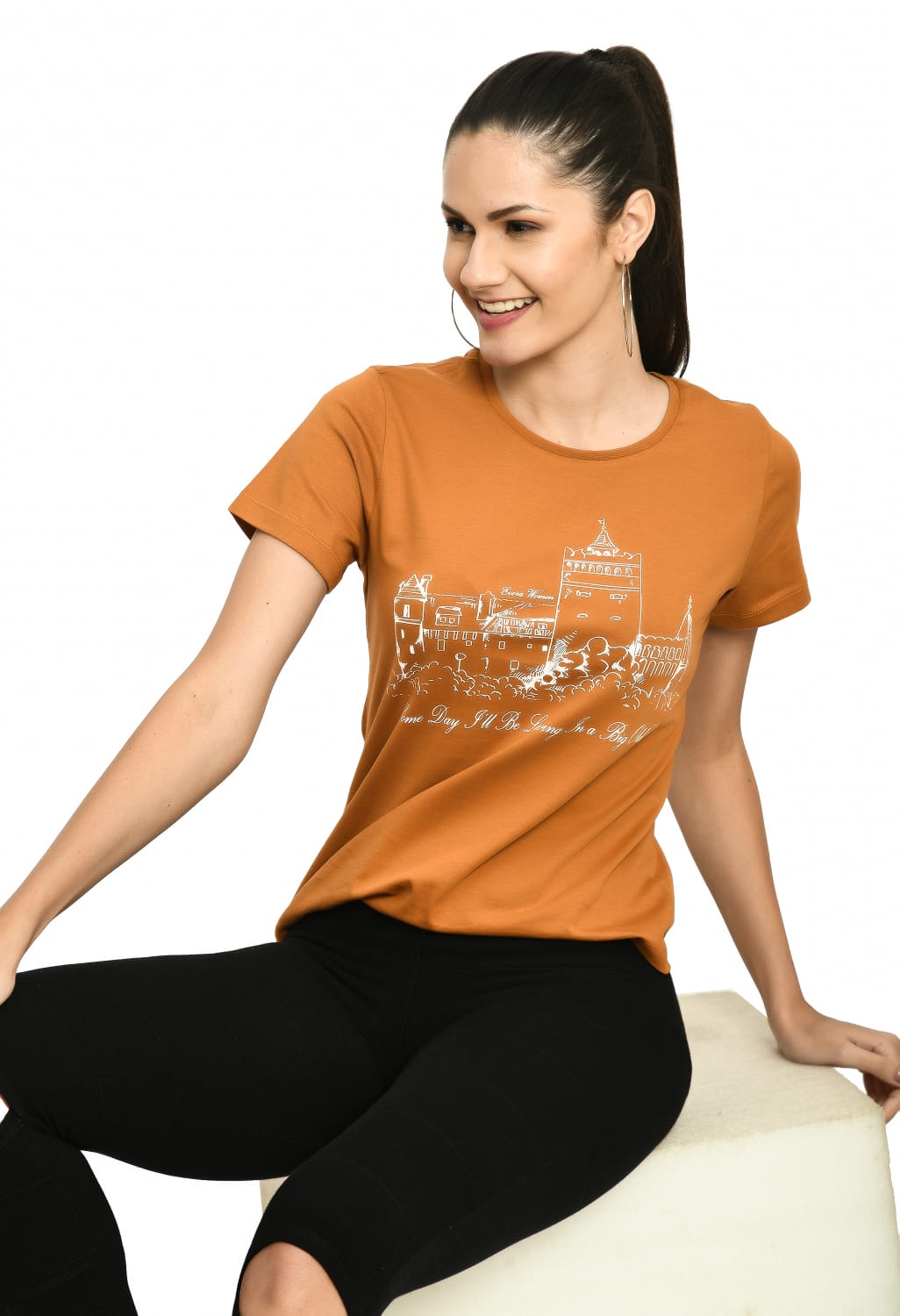 Sudan Brown Crew Neck Soft Fine T-Shirt