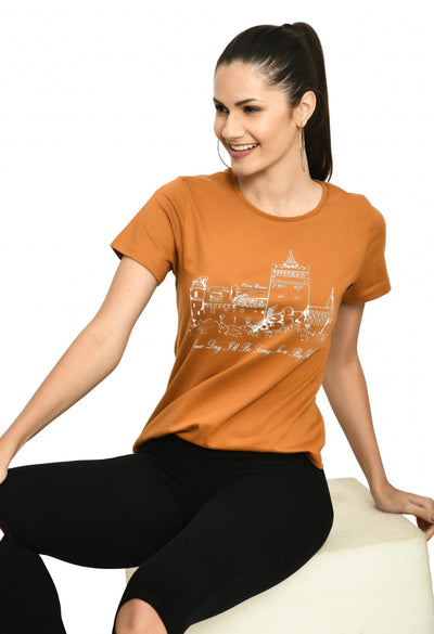 Sudan Brown Crew Neck Soft Fine T-Shirt