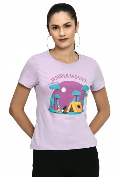 Orchid Bloom Crew Neck Stretchable T-Shirt