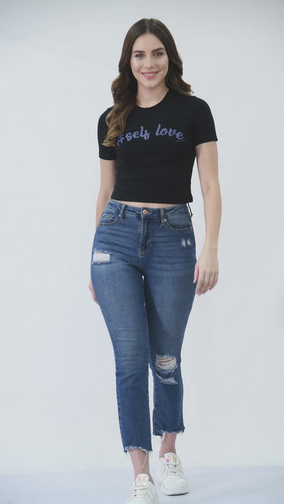 Ladies Crop Top Black