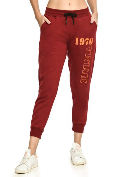 Maroon Fleece Comfort Joggers