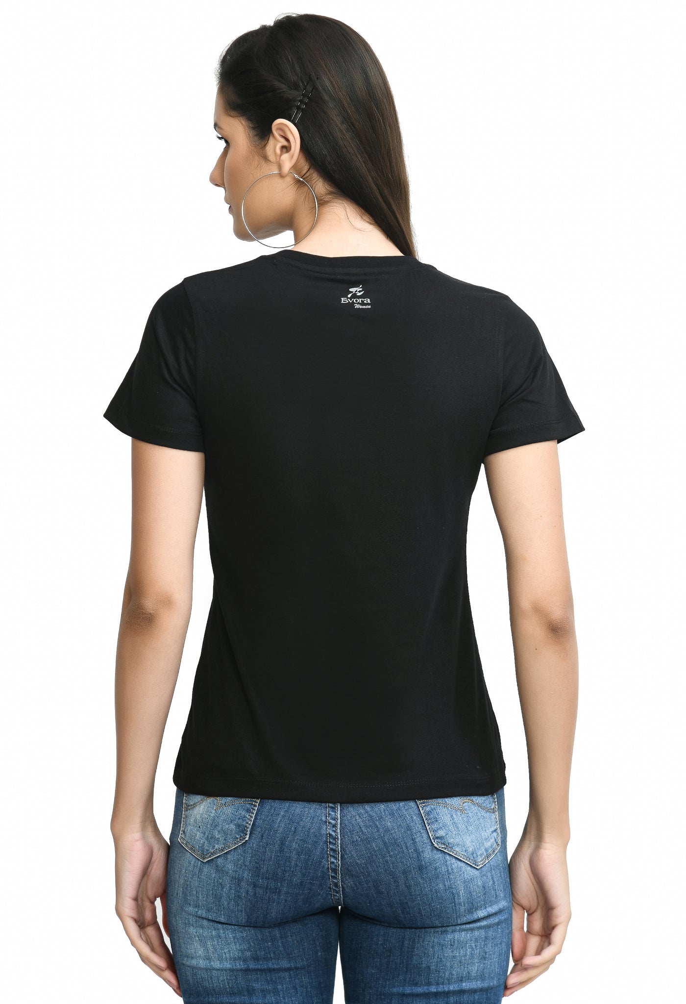 Black V-Neck Comfort Fashion T-Shirt