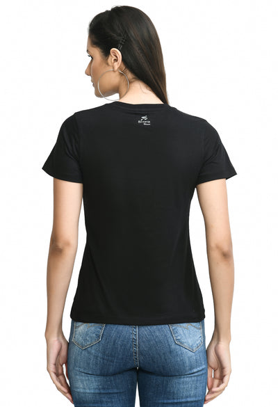 Black V-Neck Comfort Fashion T-Shirt