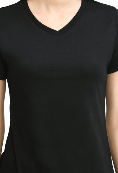 Black V-Neck Comfort Fashion T-Shirt