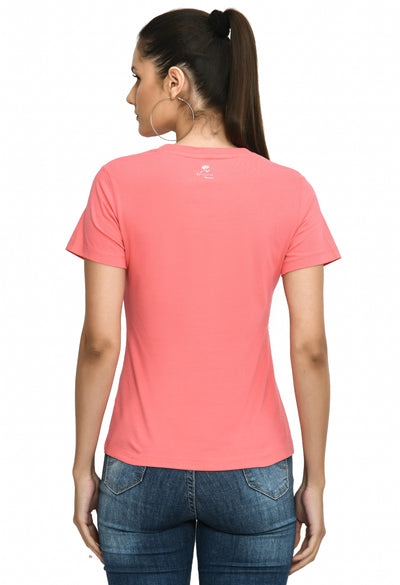 Bubblegum Pink V-Neck Comfort Fashion T-Shirt