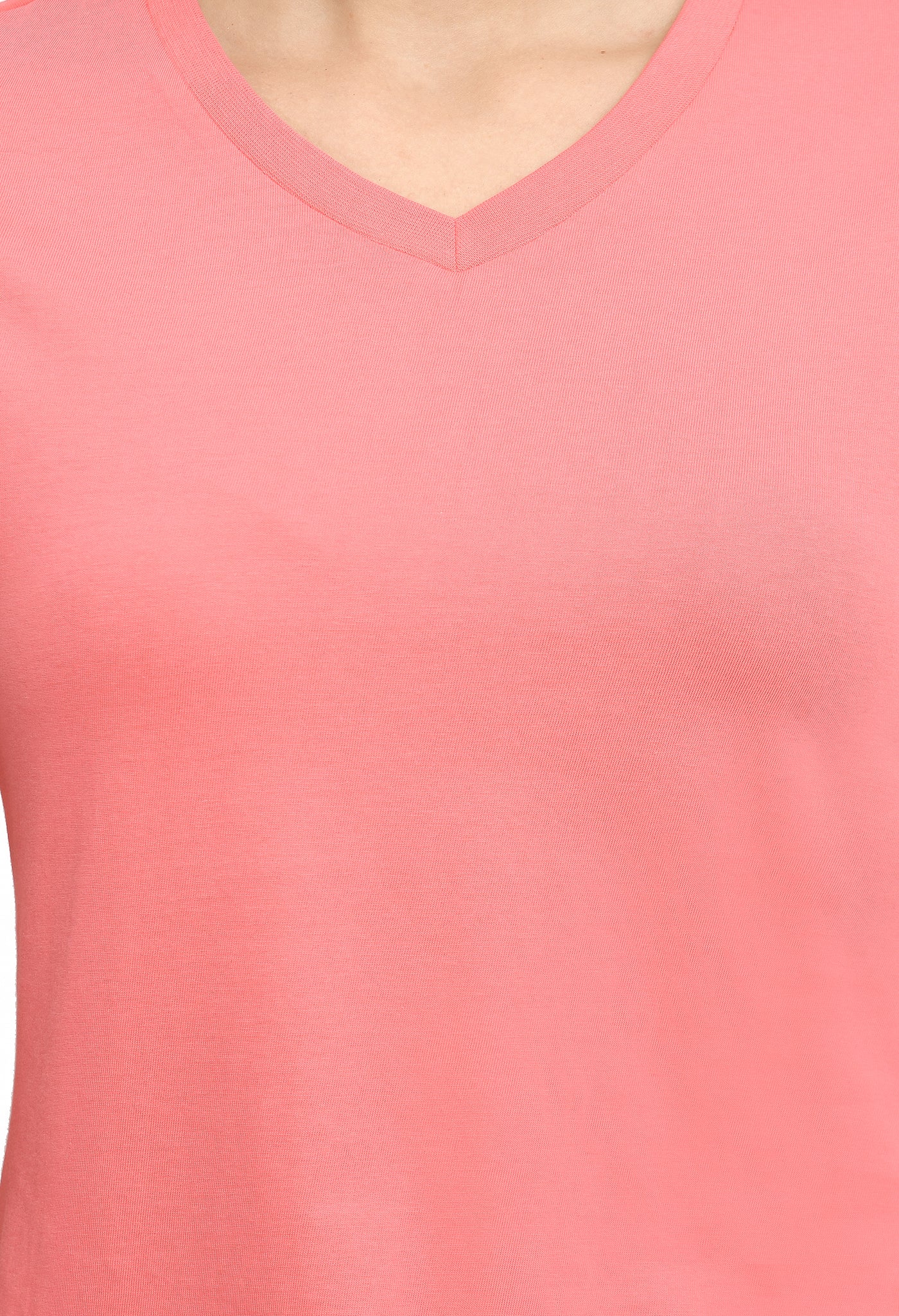 Bubblegum Pink V-Neck Comfort Fashion T-Shirt