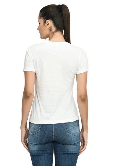 White Crew Neck Stretchable T-Shirt