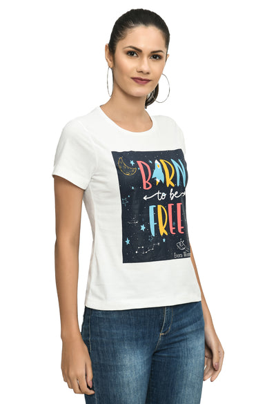 White Crew Neck Stretchable T-Shirt