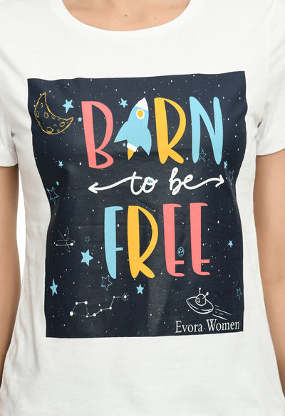 White Crew Neck Stretchable T-Shirt