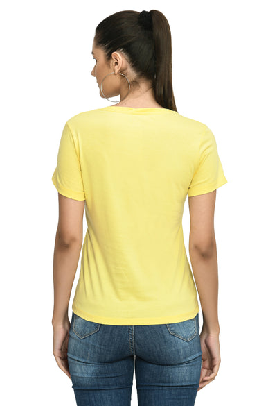 Popcorn Yellow Crew Neck Comfort T-Shirt