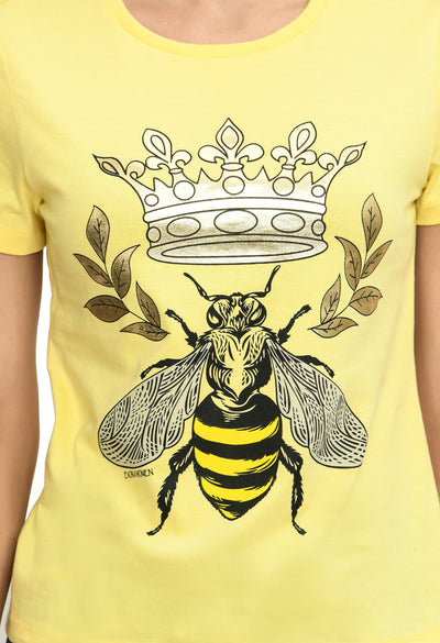 Popcorn Yellow Crew Neck Comfort T-Shirt