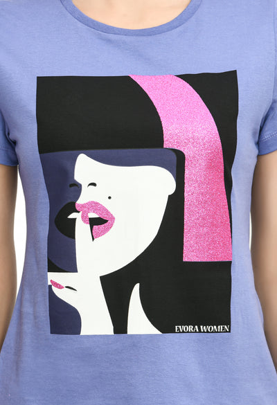 Very Peri Crew Neck Soft T-Shirt