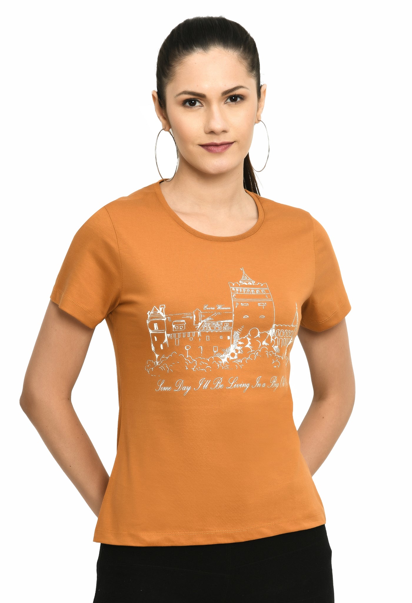 Sudan Brown Crew Neck Soft Fine T-Shirt