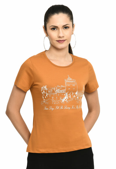 Sudan Brown Crew Neck Soft Fine T-Shirt