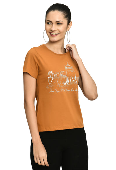 Sudan Brown Crew Neck Soft Fine T-Shirt
