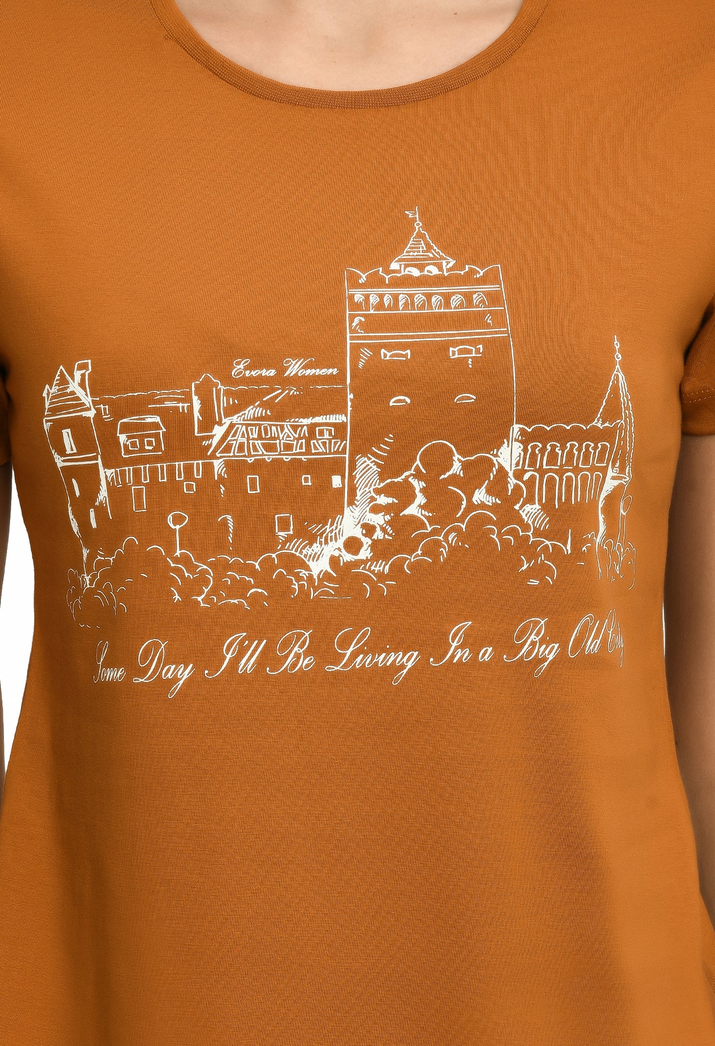 Sudan Brown Crew Neck Soft Fine T-Shirt