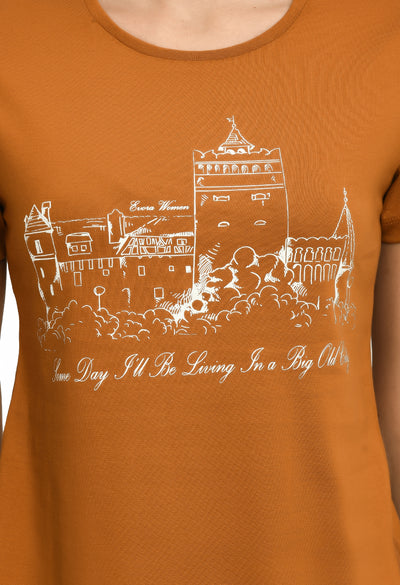 Sudan Brown Crew Neck Soft Fine T-Shirt