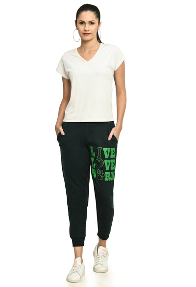 Bottle Green Style Fleece Joggers