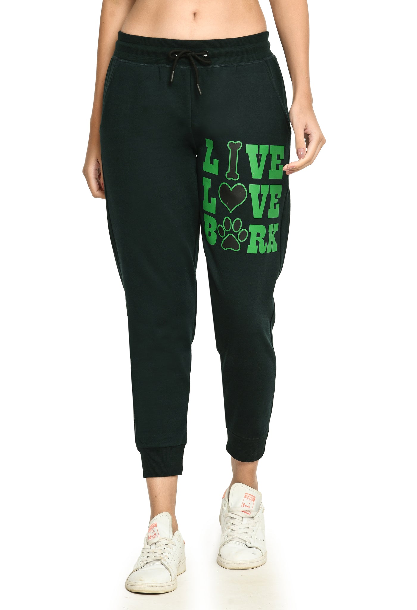 Bottle Green Style Fleece Joggers