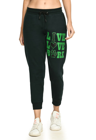 Bottle Green Style Fleece Joggers