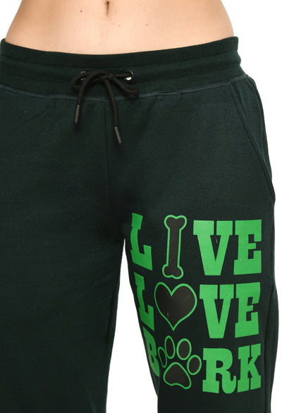 Bottle Green Style Fleece Joggers