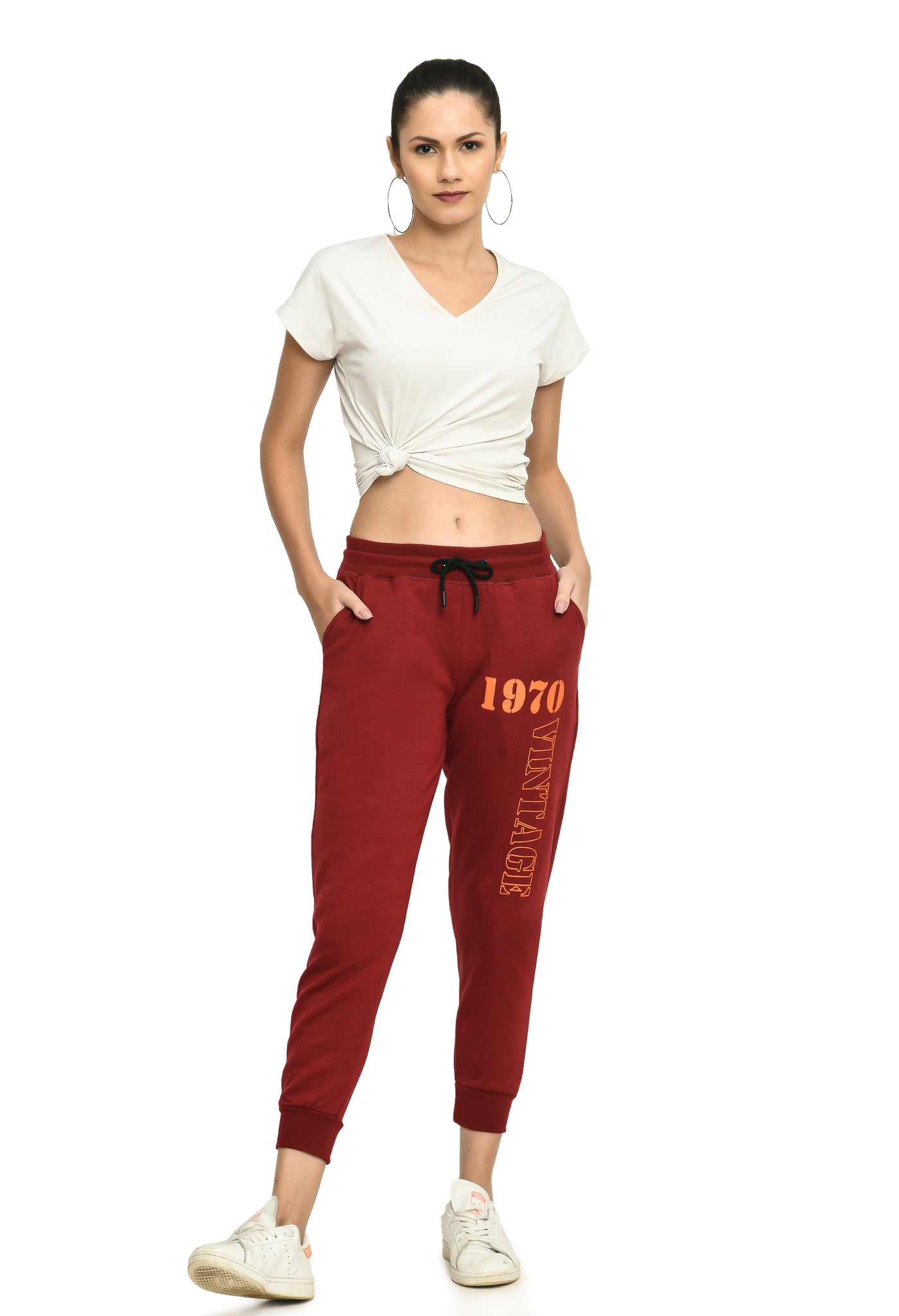 Maroon Fleece Comfort Joggers
