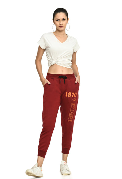 Maroon Fleece Comfort Joggers
