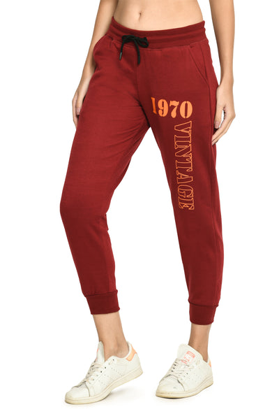 Maroon Fleece Comfort Joggers