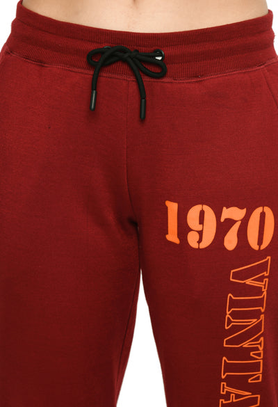 Maroon Fleece Comfort Joggers