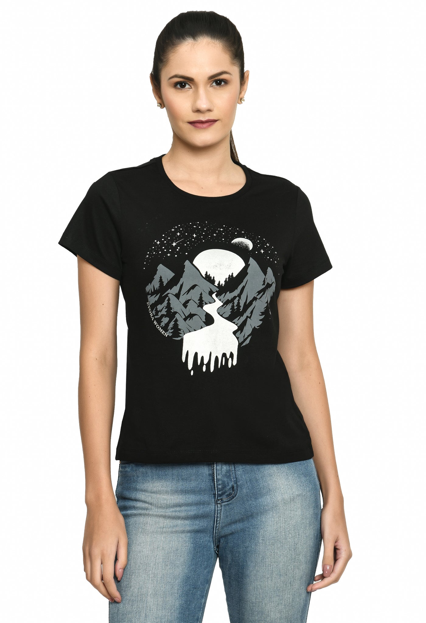 Black Crew Neck Fashion T-Shirt