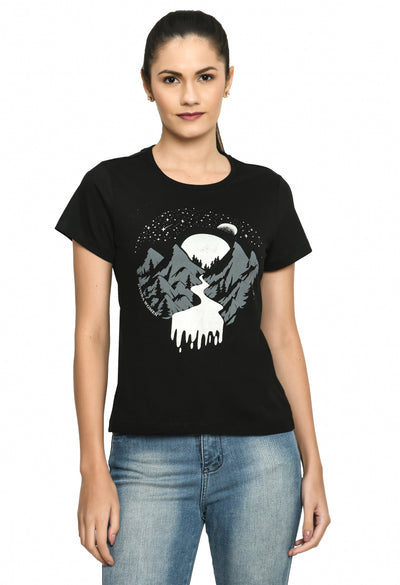 Black Crew Neck Fashion T-Shirt