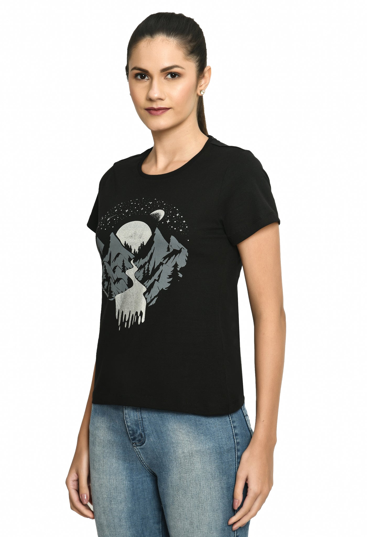 Black Crew Neck Fashion T-Shirt