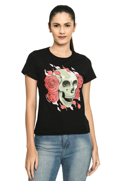 Ladies Black Amazing Fabric Rock T-Shirt