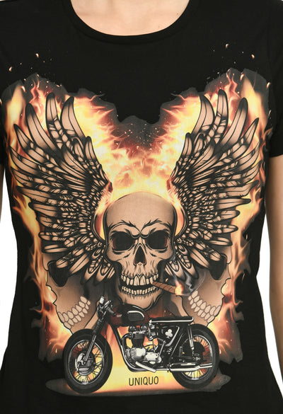 Skull Rock Black Fashion Tees