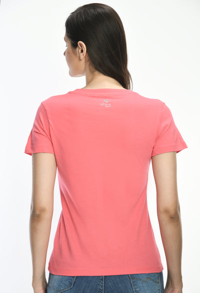 Bubblegum Pink V-Neck Comfort Fashion T-Shirt