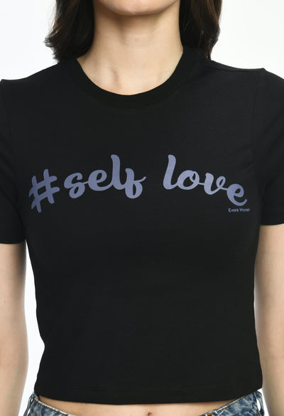 Ladies Crop Top Style Black