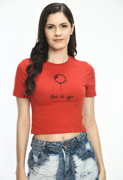 Ladies Crop Top Style Molten Lava