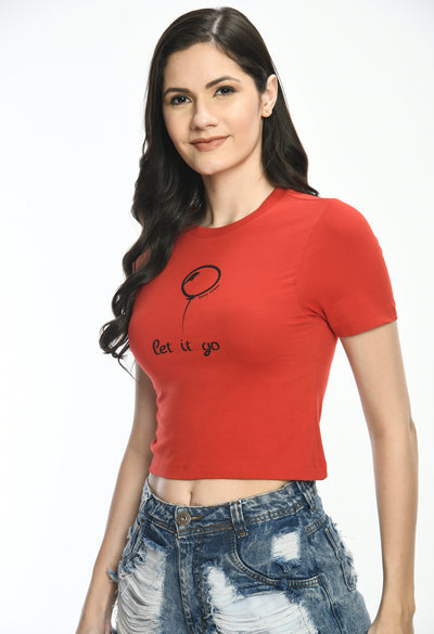 Ladies Crop Top Style Molten Lava