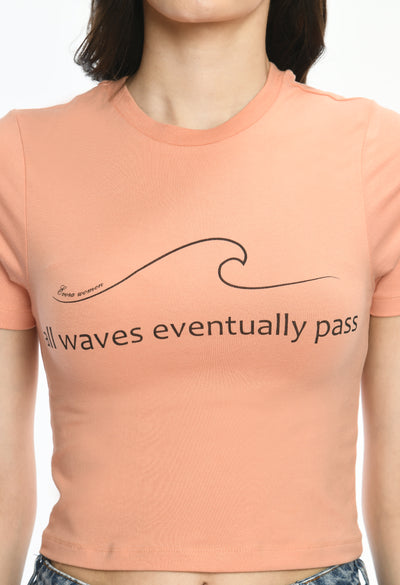 Ladies Crop Top Style Peach Pink