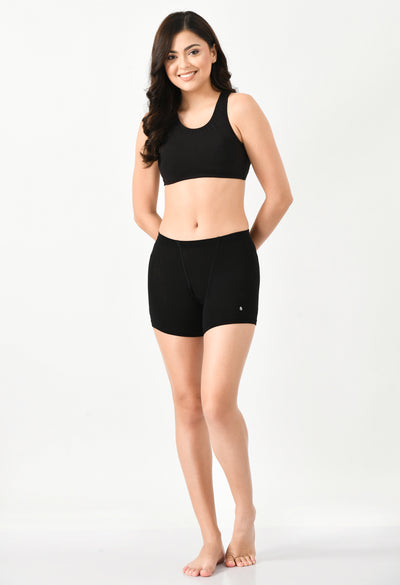 Siro Micro Modal Black Dress Shorts
