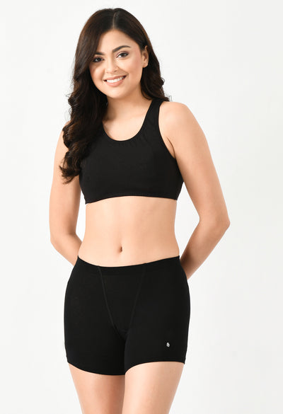 Siro Micro Modal Black Dress Shorts