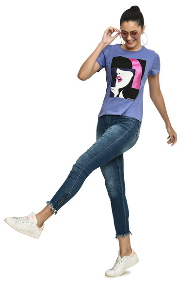 Very Peri Crew Neck Soft T-Shirt